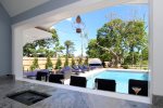 View to pool from cabana bar